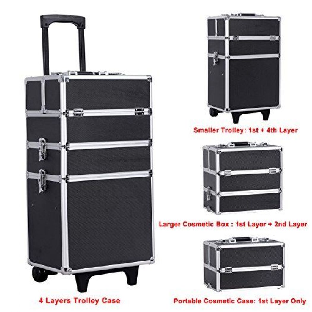 Rolling Cosmetic Makeup Train Cases Trolley